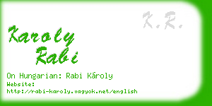 karoly rabi business card