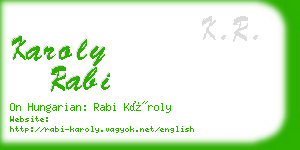 karoly rabi business card